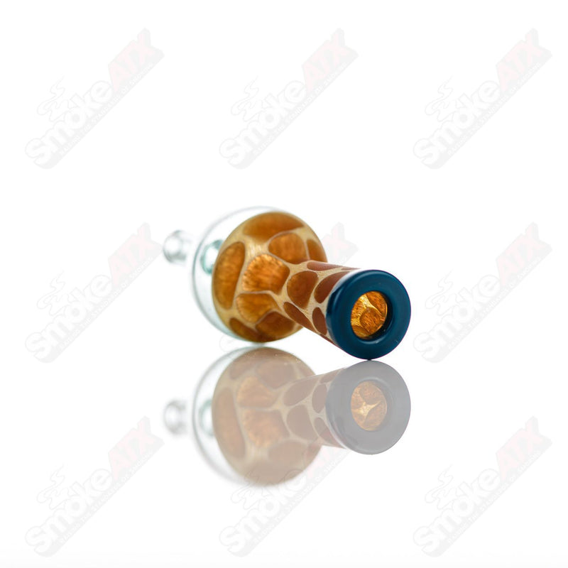 Transparent Blue w Blue Accent Giraffe Print Bubble Cap Robertson Glass - Smoke ATX