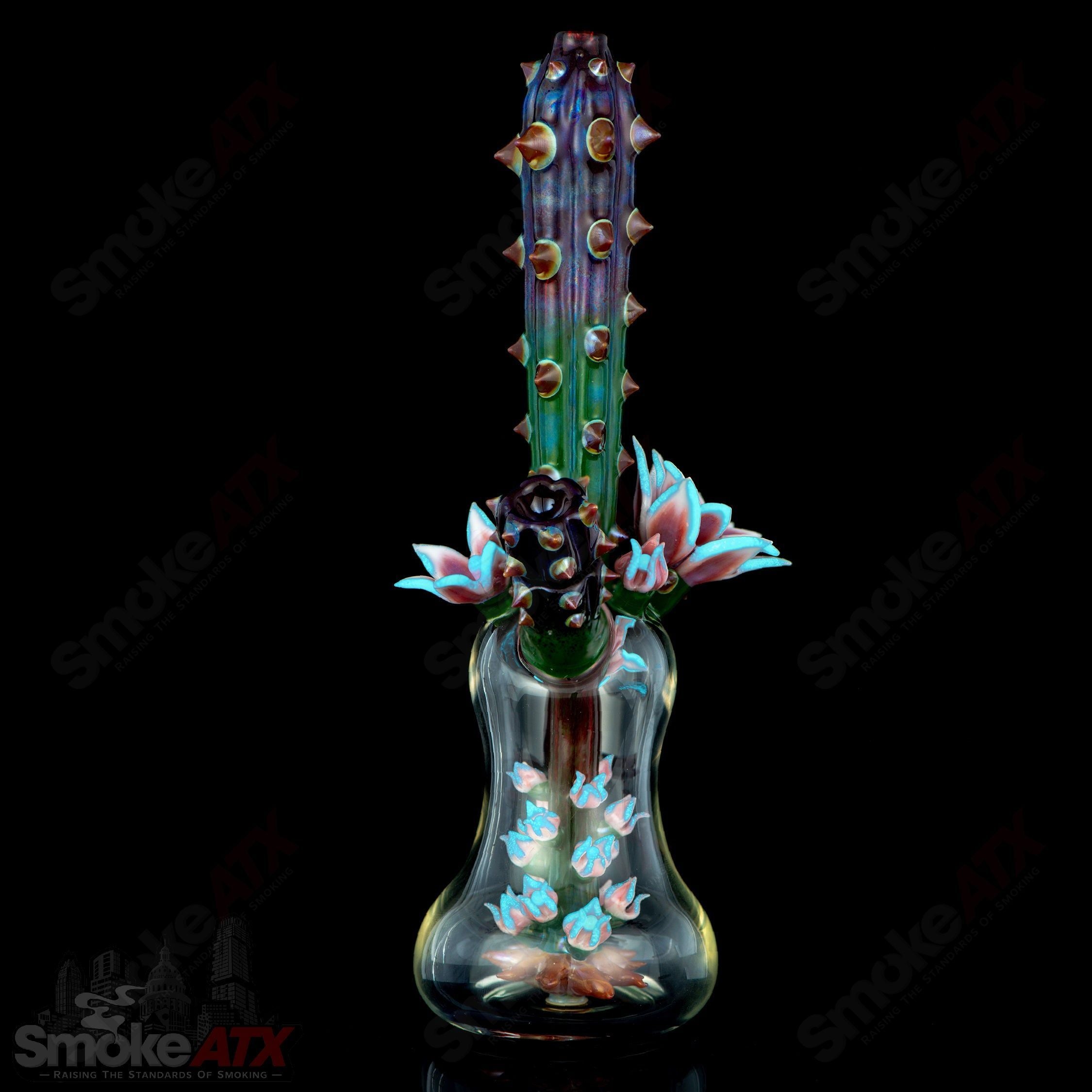 Flower Terrarium (Mixed Color #14 w/ UV Accents) Unparalleled Glass - Smoke ATX