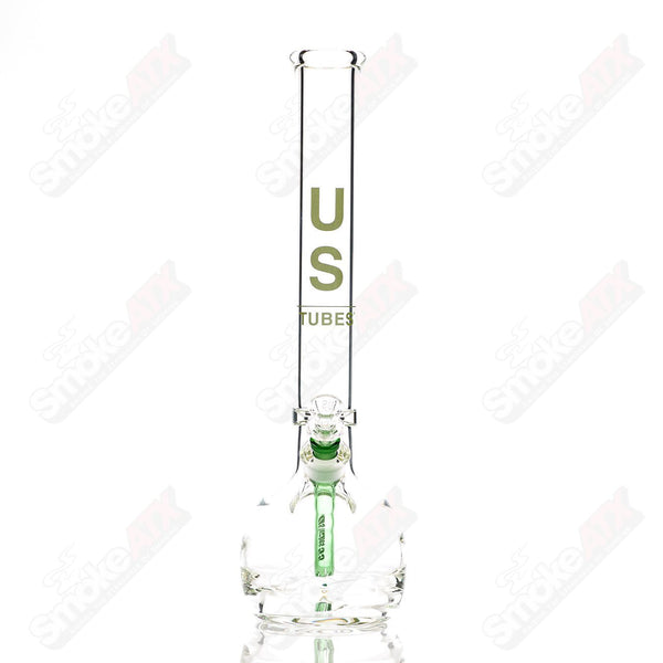 US Tubes Beaker 17" 50x7 -  Constriction - Green Decal - Smoke ATX