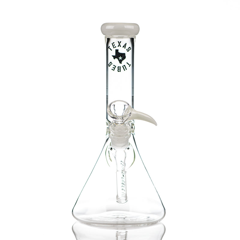 10in 14mm Color Accent Beaker (Star White) Texas Tubes - Smoke ATX