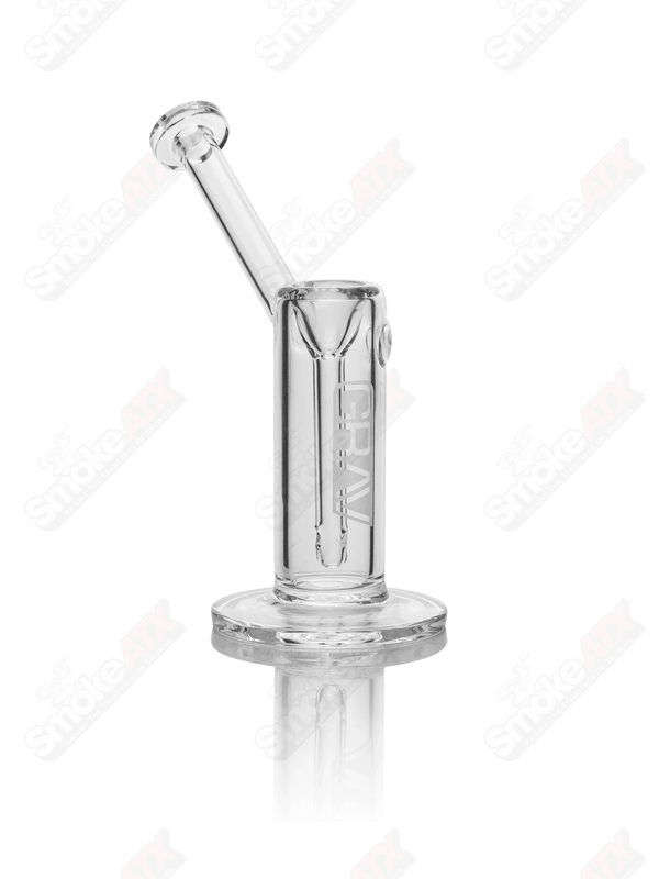 Small Clear Upright Bubbler Grav - Smoke ATX