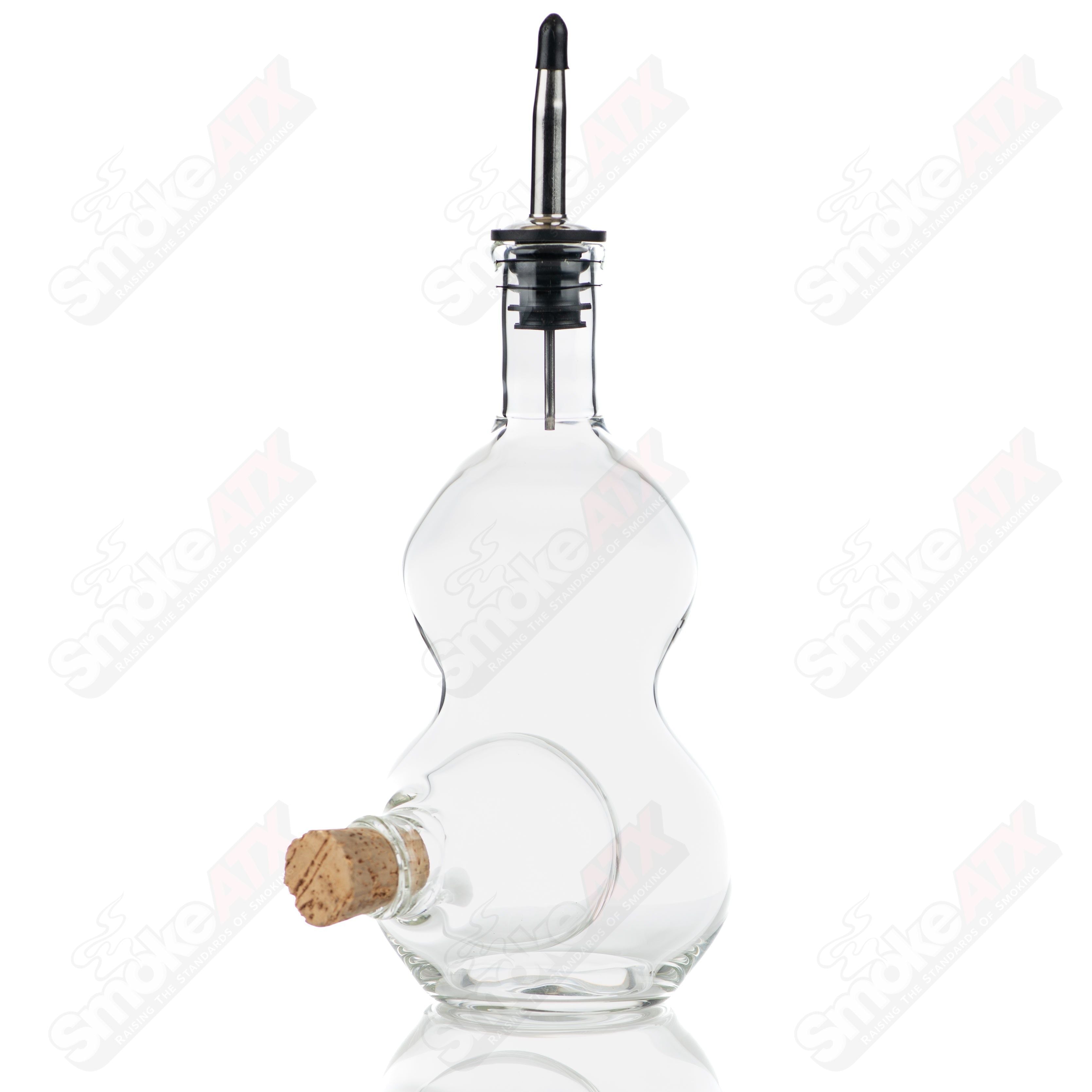 Double Chamber (Liqour Bottle/Stash Jar) Texas Hot Glass - Smoke ATX