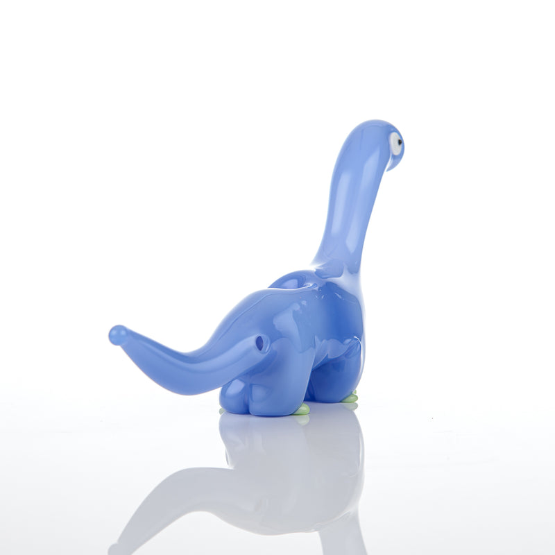 Blue Dino w Jade Accents Pipe Nicko Glass - Smoke ATX