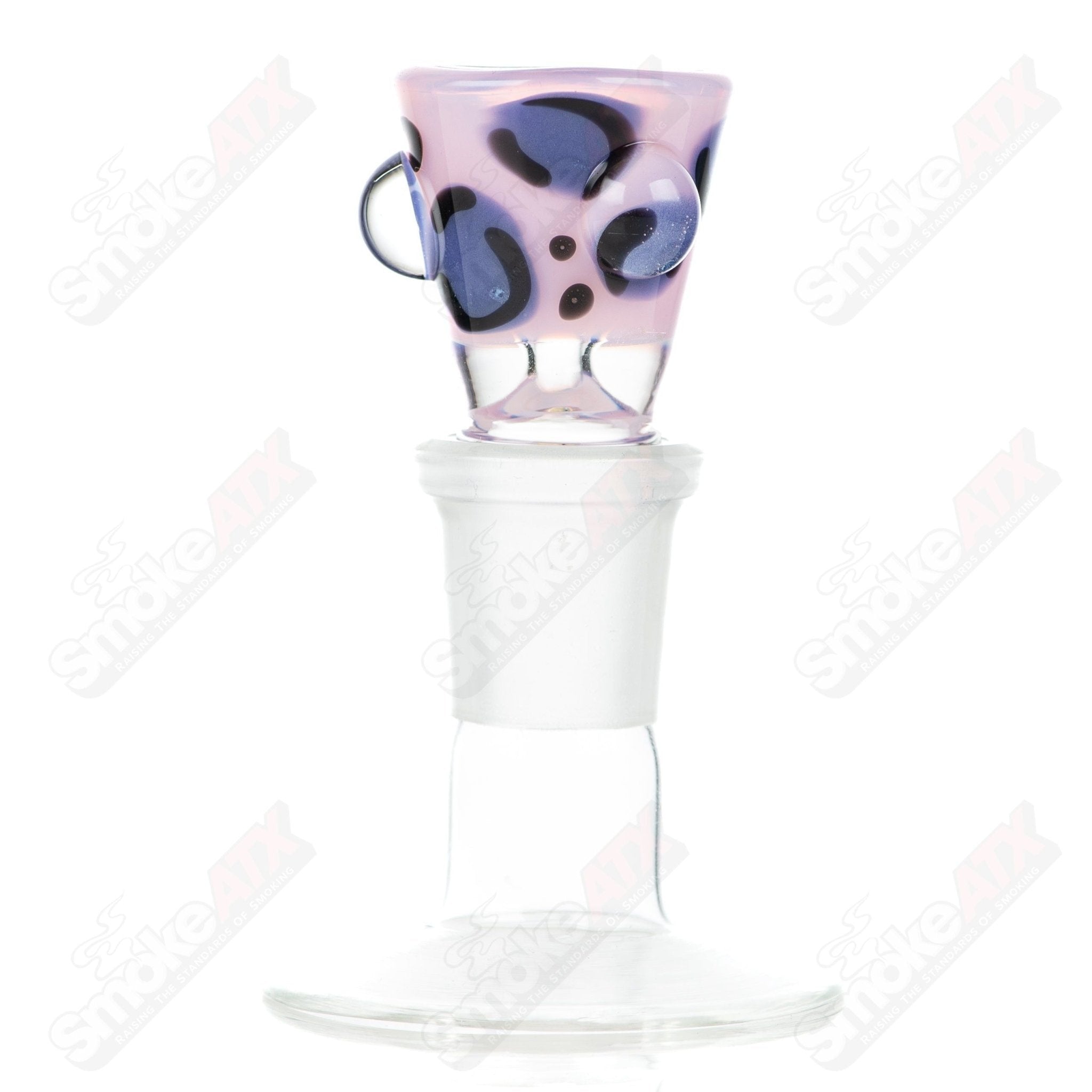 2 18mm Leopard Print Martini Bowl w Dots Adventures In Glass Blowing - Smoke ATX