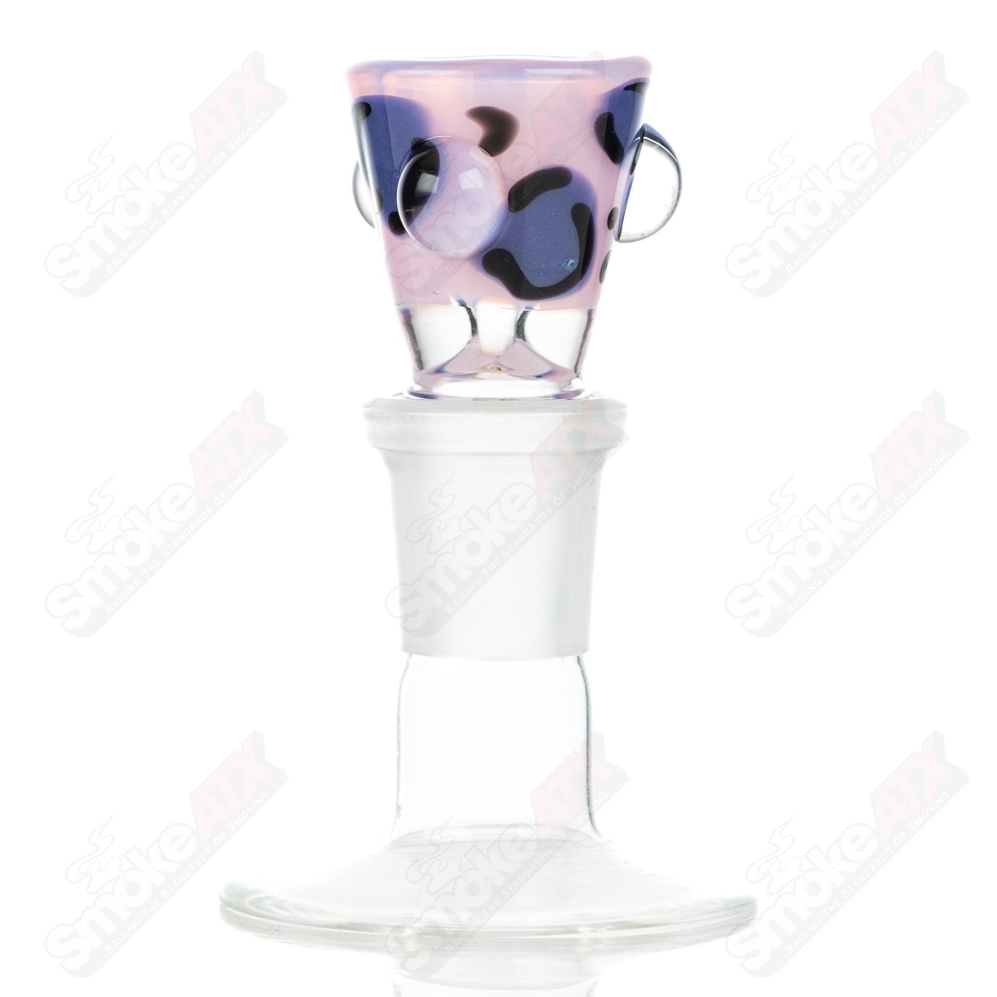 2 18mm Leopard Print Martini Bowl w Dots Adventures In Glass Blowing - Smoke ATX