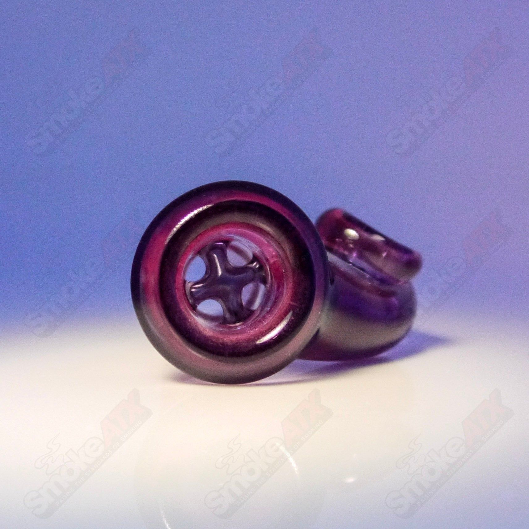 Black Ice UV Black T Glass 18mm Fully Worked Slide #2 - Smoke ATX