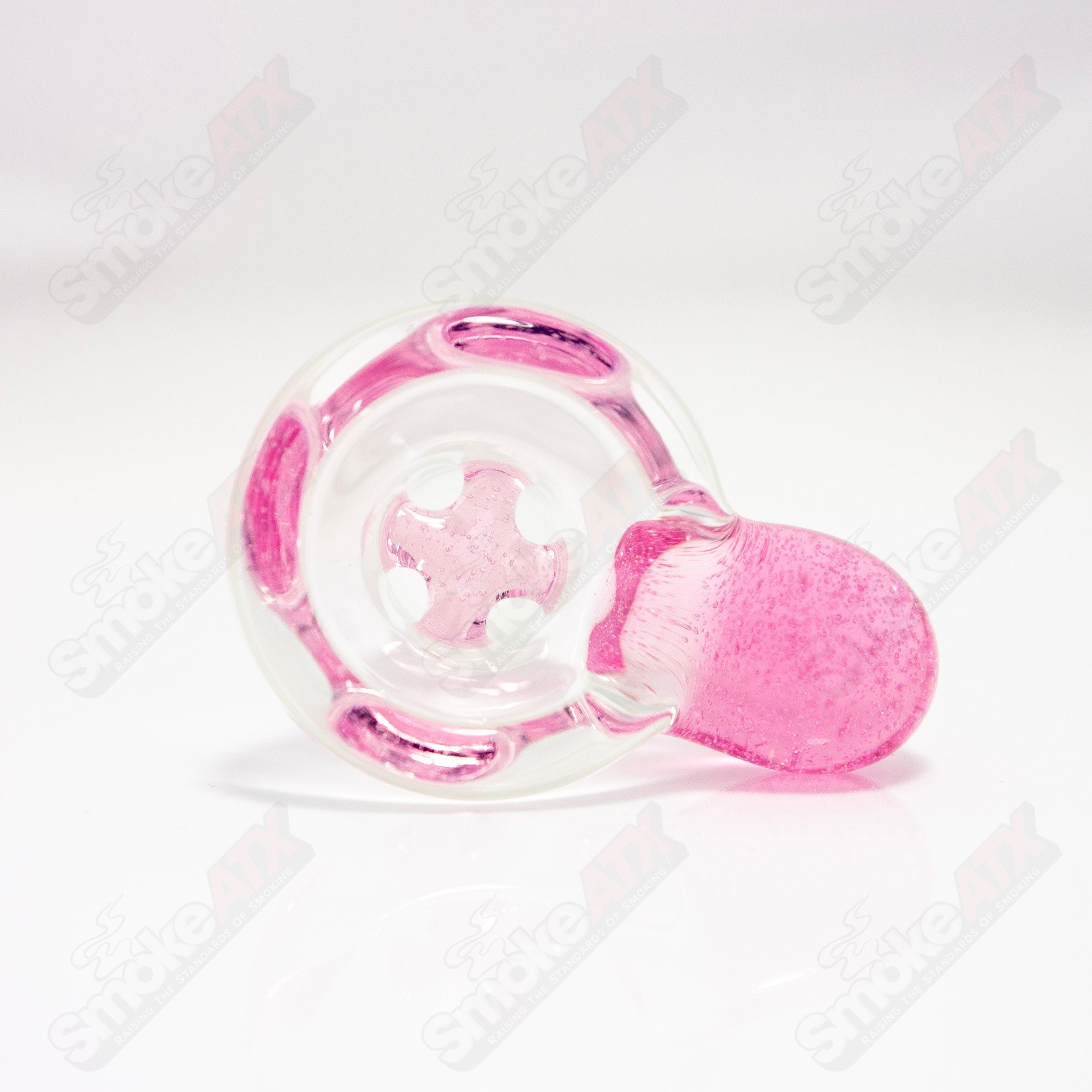 Pink lollipop CFL Black T Glass 18mm Partial Accent Slide #7 - Smoke ATX