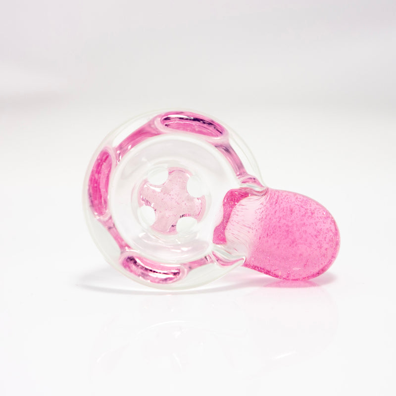 Pink lollipop CFL Black T Glass 18mm Partial Accent Slide