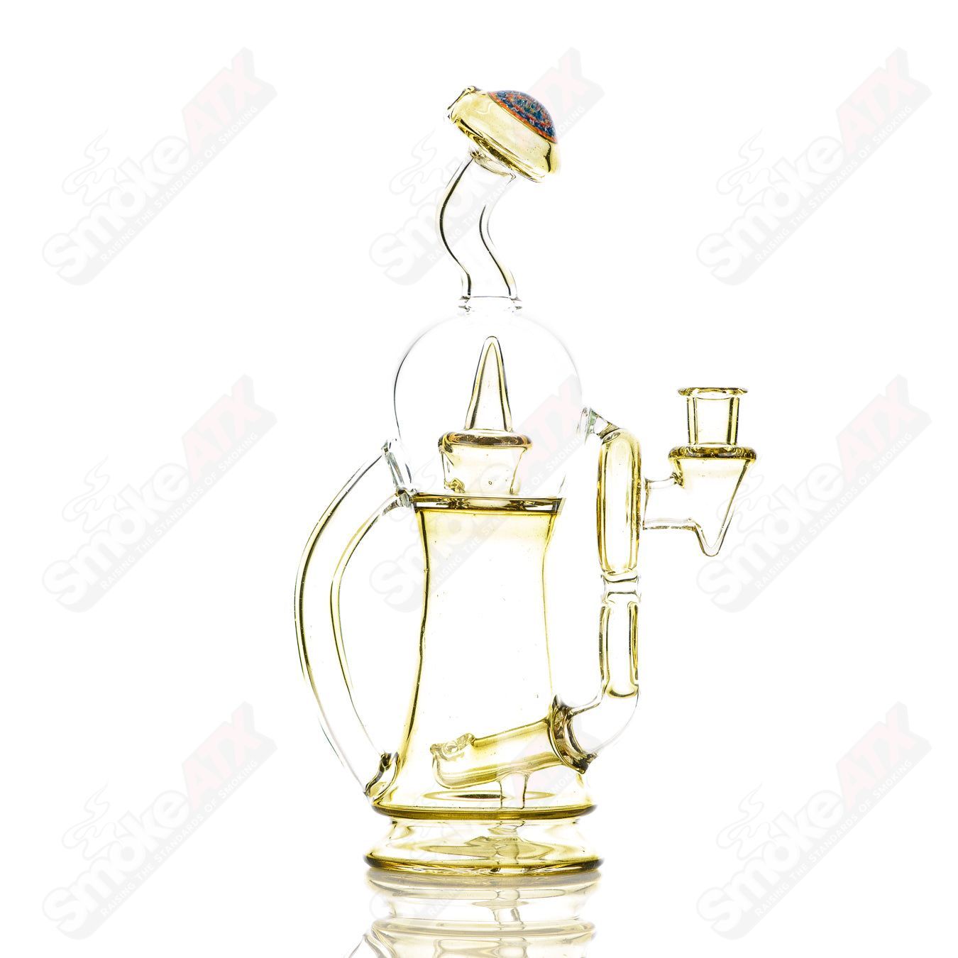 2 Colored Bubble Dumper Reed Glass - Smoke ATX