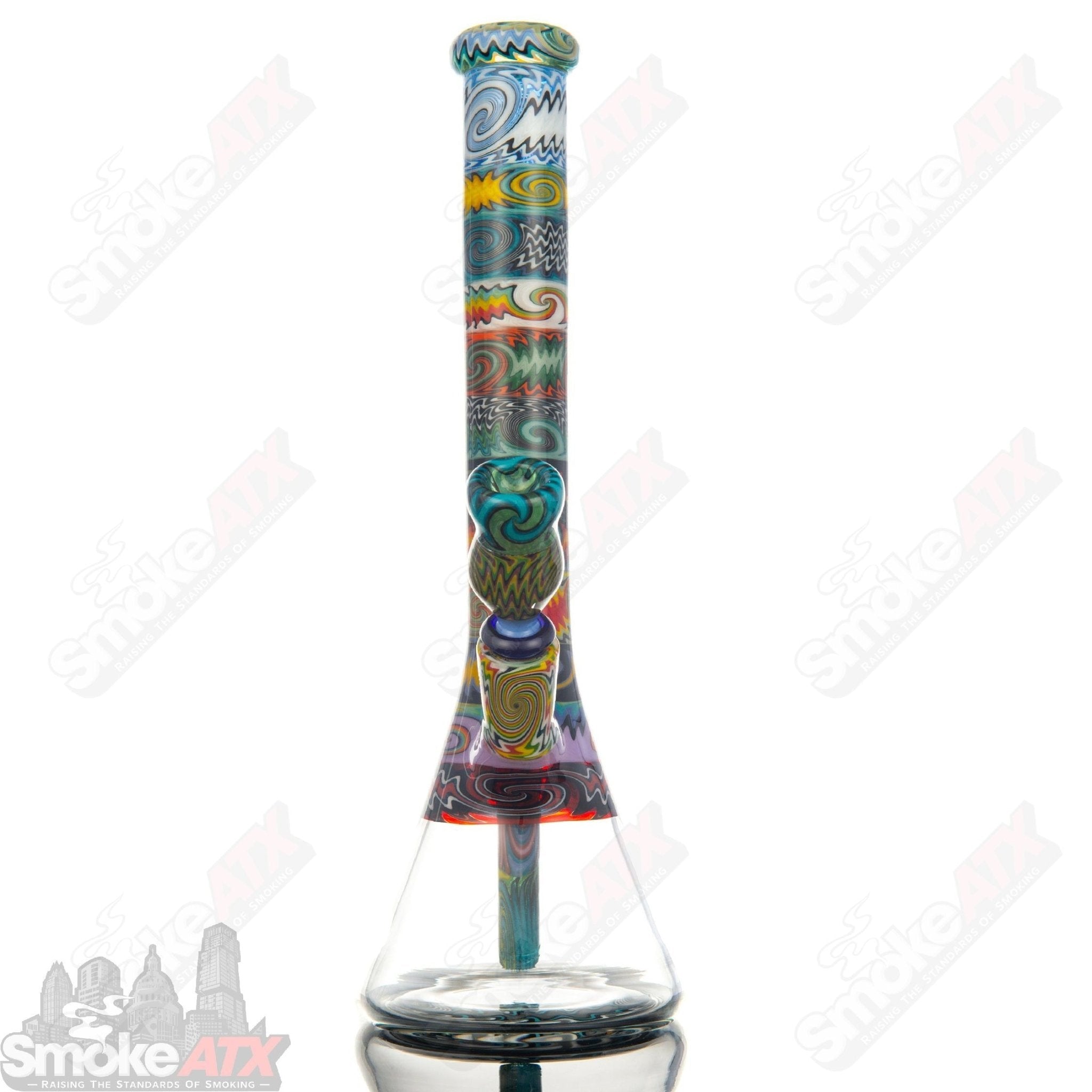 21 Section Wig Wag Beaker Strobel Glass - Smoke ATX