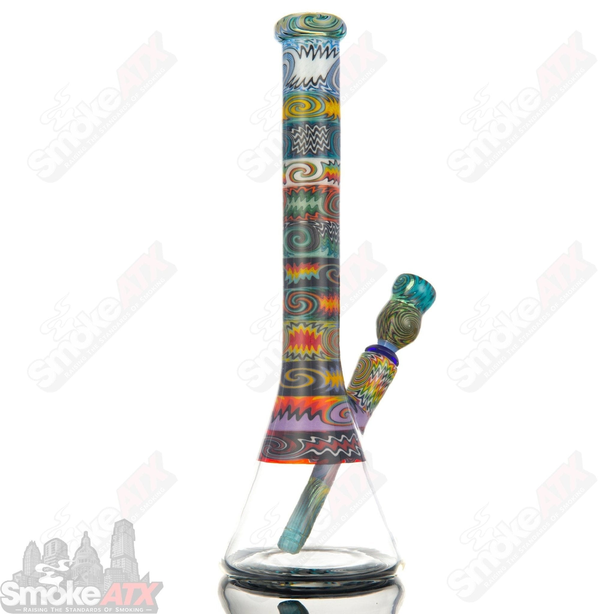 21 Section Wig Wag Beaker Strobel Glass - Smoke ATX