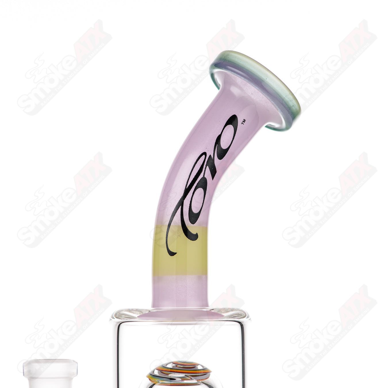 #1 Double Macro 8-Arm Tree w Full Color UV Accent Foot/Mouthpiece Toro Glass - Smoke ATX