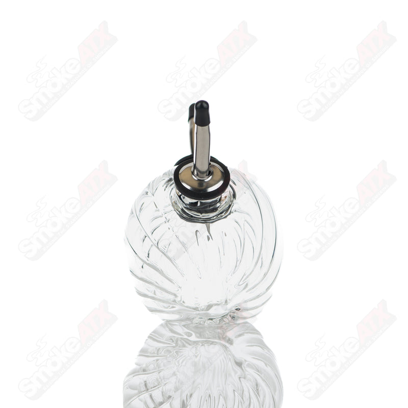 Two in One Oil & Vinegar Scalloped Sphere Bottle By Texas Hot Glass - Smoke ATX