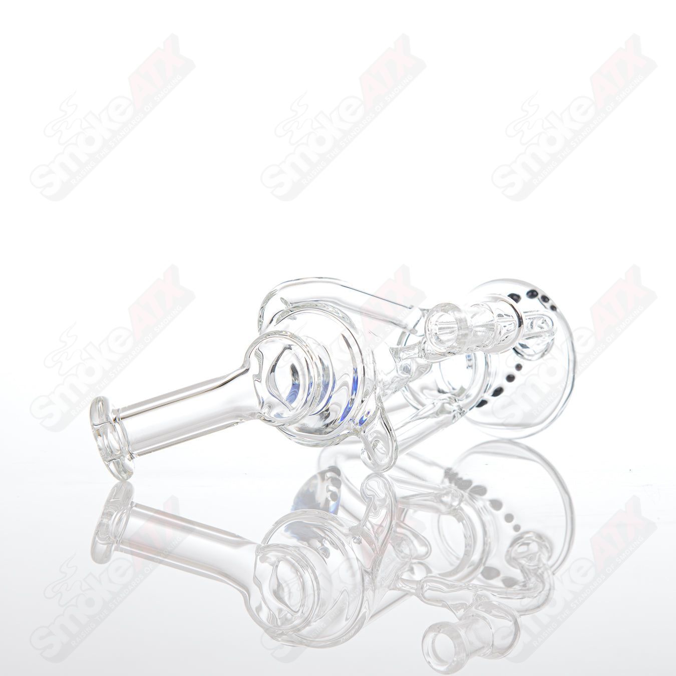 Clear Dual Uptake Recycler King Leo Glass - Smoke ATX