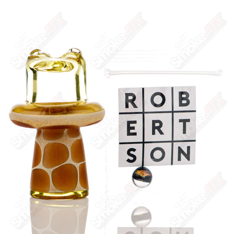 Transparent Yellow Giraffe Spinner Cap w Pearl Robertson Glass - Smoke ATX