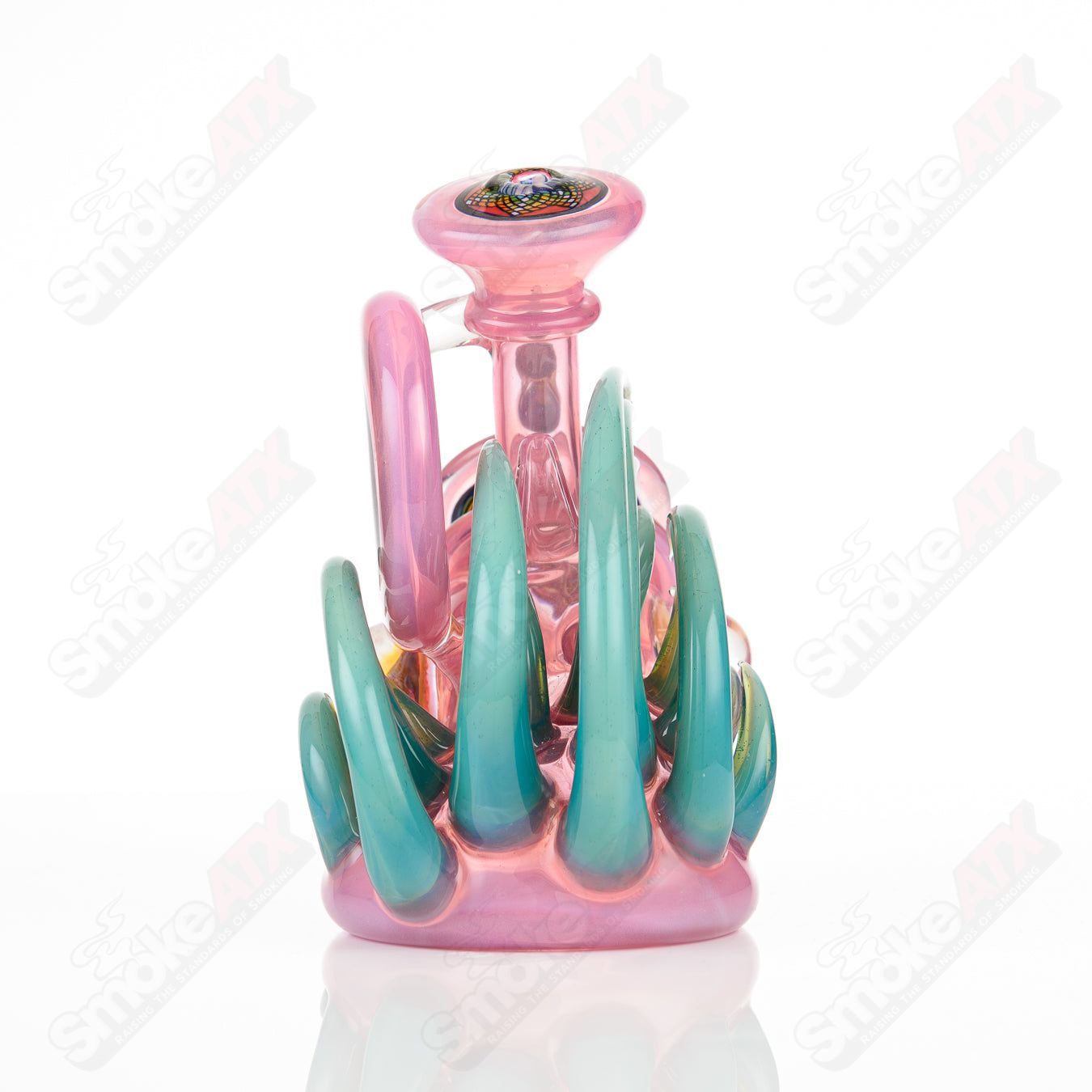 #3 Horned Out Dry Squat Lock Rig Freeek Glass - Smoke ATX
