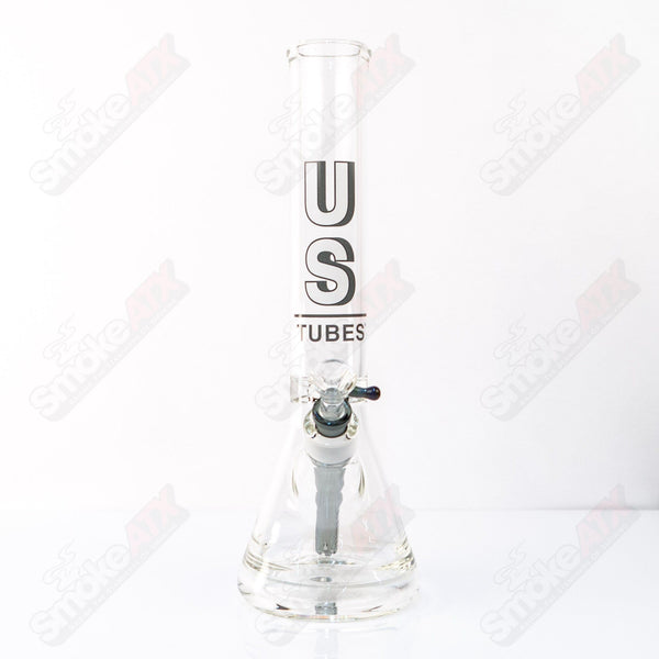 US Tubes Beaker 14" 50x5 -  Constriction - Gray Shadow Decal - Smoke ATX