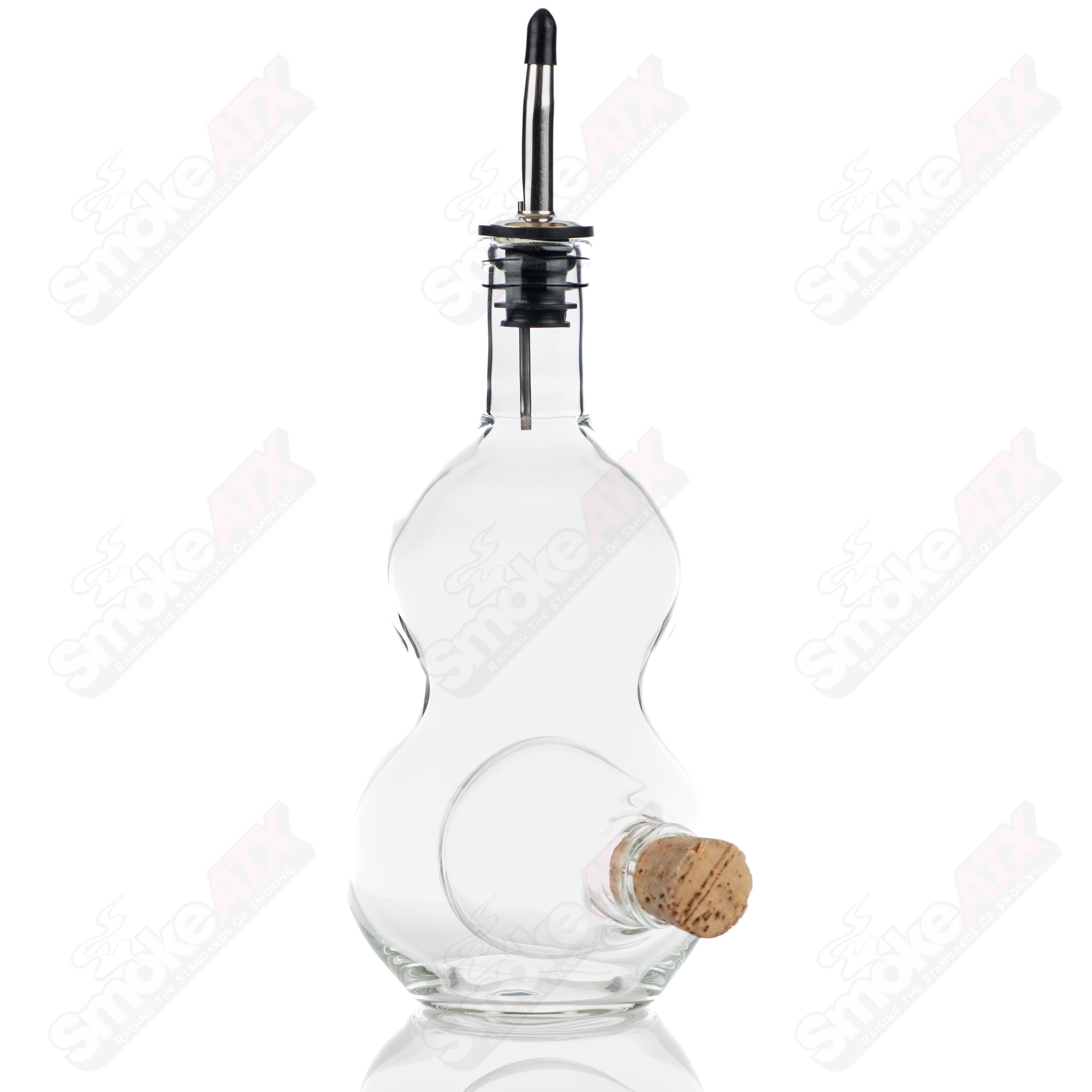 Double Chamber (Liqour Bottle/Stash Jar) Texas Hot Glass - Smoke ATX