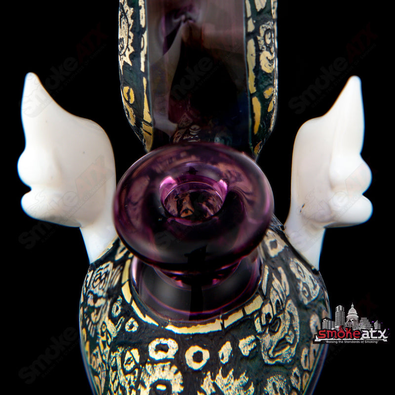 Calmbo X Trevy Metal Etched Stand Up Bird W/ Matching Slurper cap - Smoke ATX