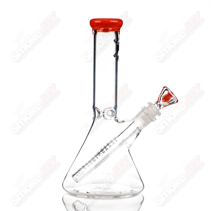 10in 14mm Color Accent Beaker (Orange Crayon) Texas Tubes - Smoke ATX