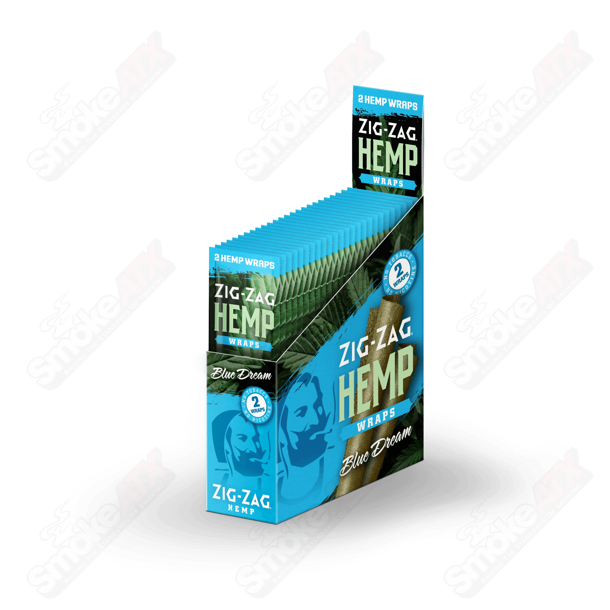 2pk Blue Dream Hemp Wraps Zig Zag - Smoke ATX