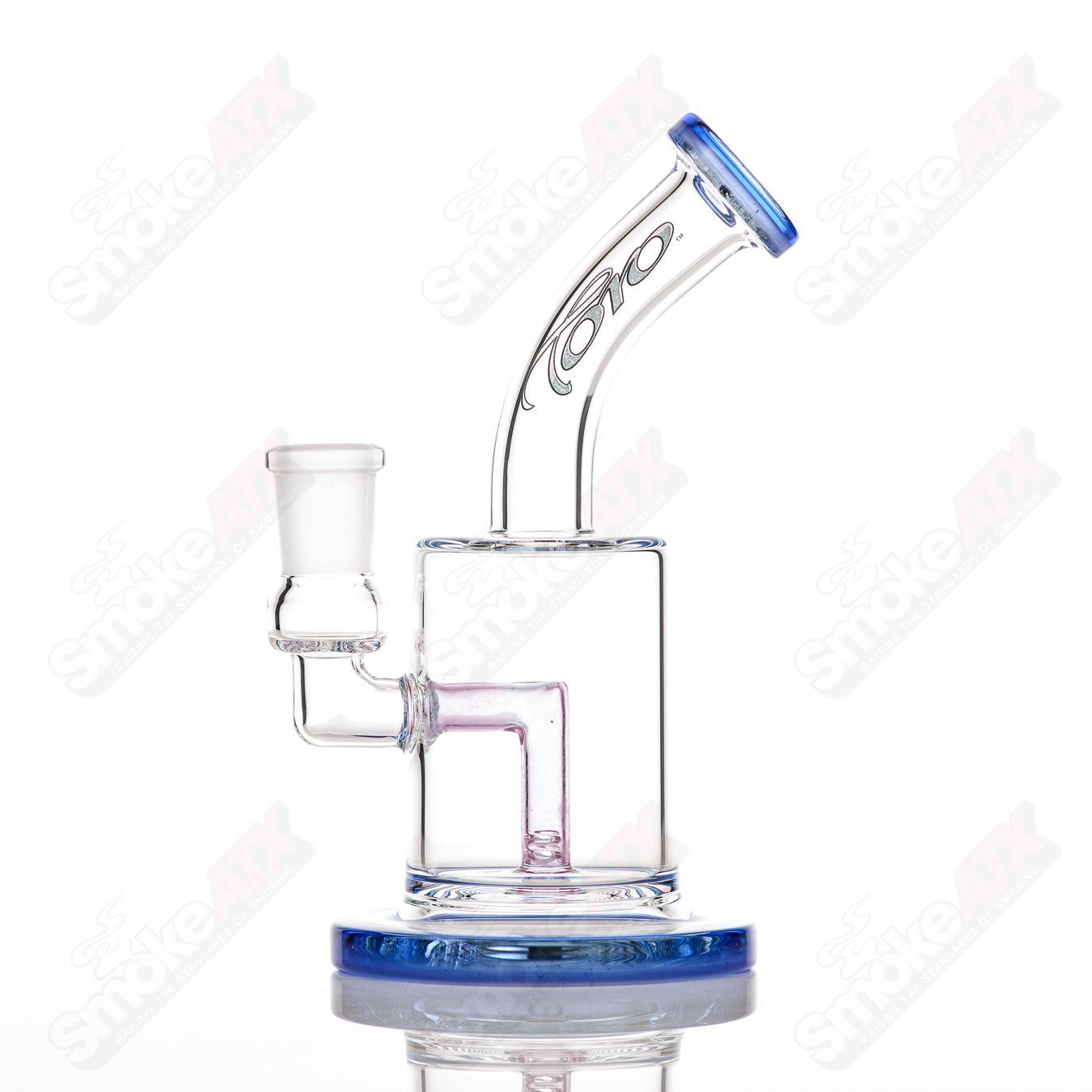 3 14mm Macro XL w 2 Color Foot/Mouthpiece Toro Glass - Smoke ATX