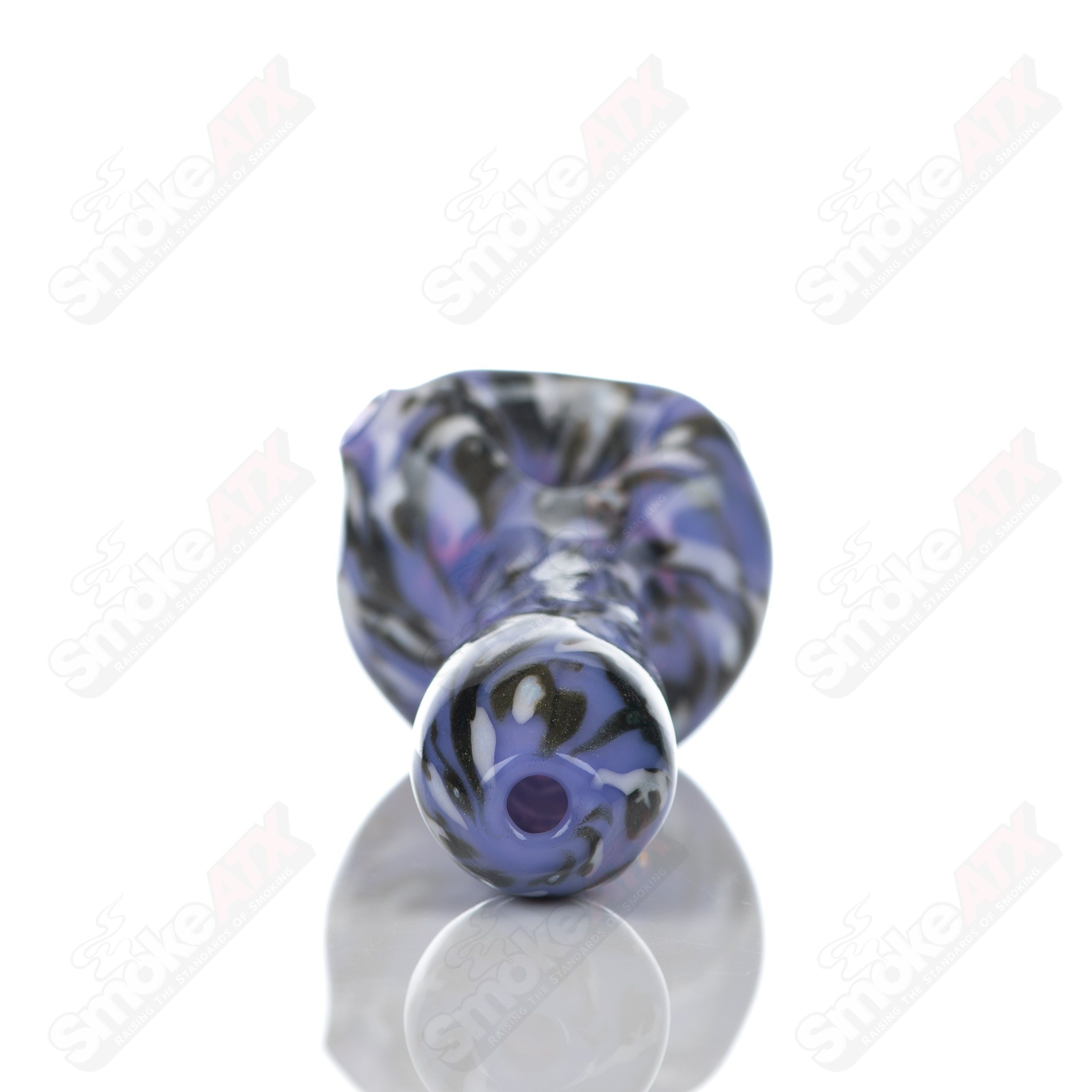 #5 Purple Splatter Spoon Pipe Adventures In Glass Blowing - Smoke ATX