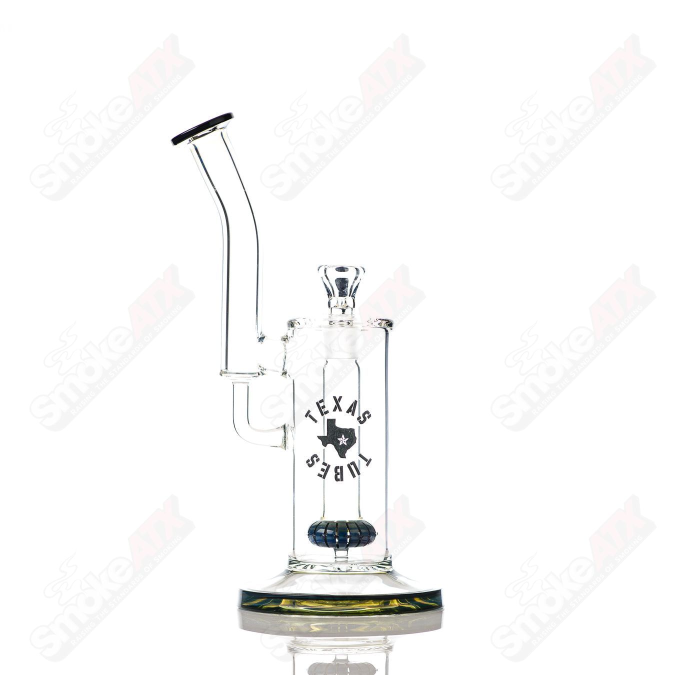 12in 18mm Showerhead Bubbler (Blue-Green) Texas Tubes - Smoke ATX
