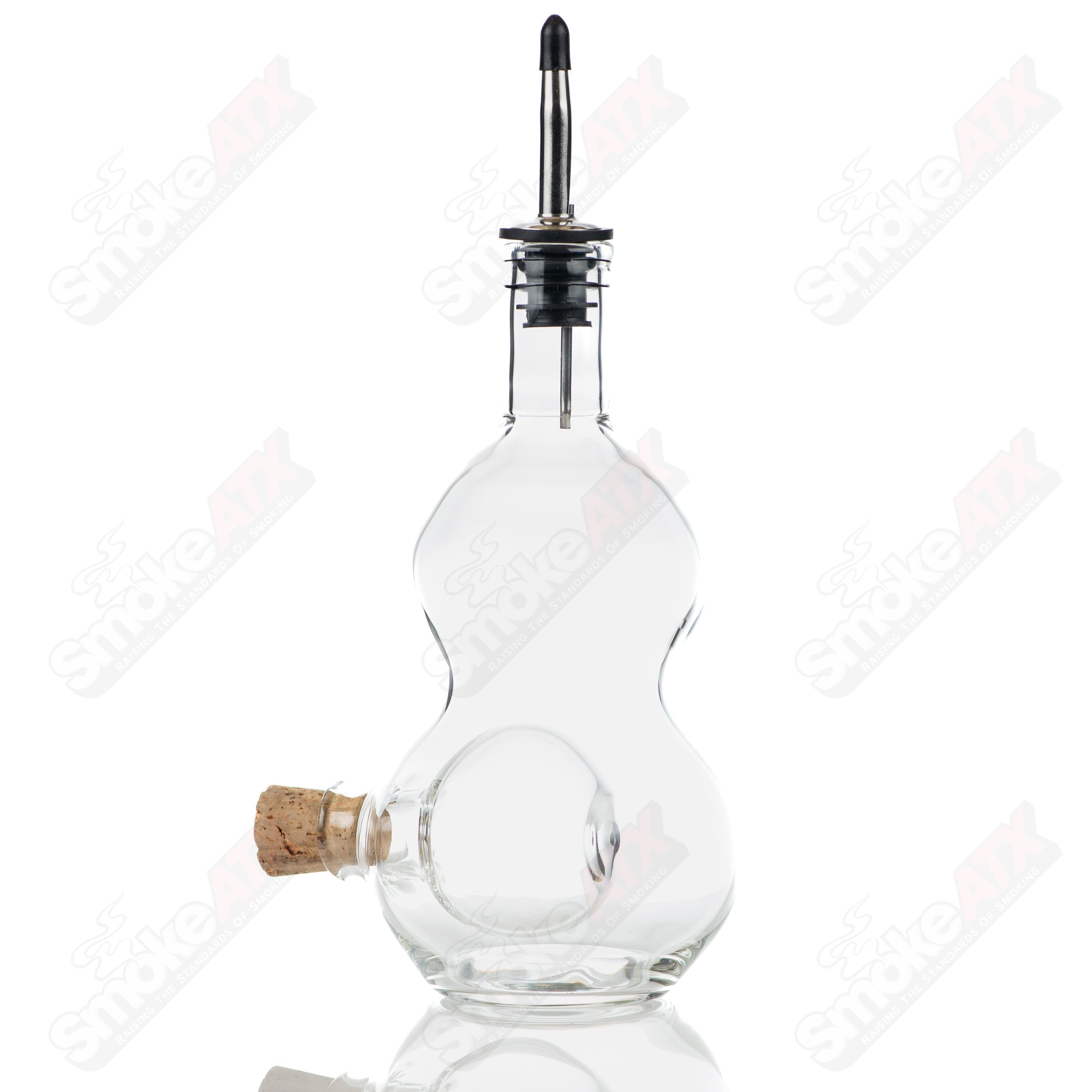 Double Chamber (Liqour Bottle/Stash Jar) Texas Hot Glass - Smoke ATX
