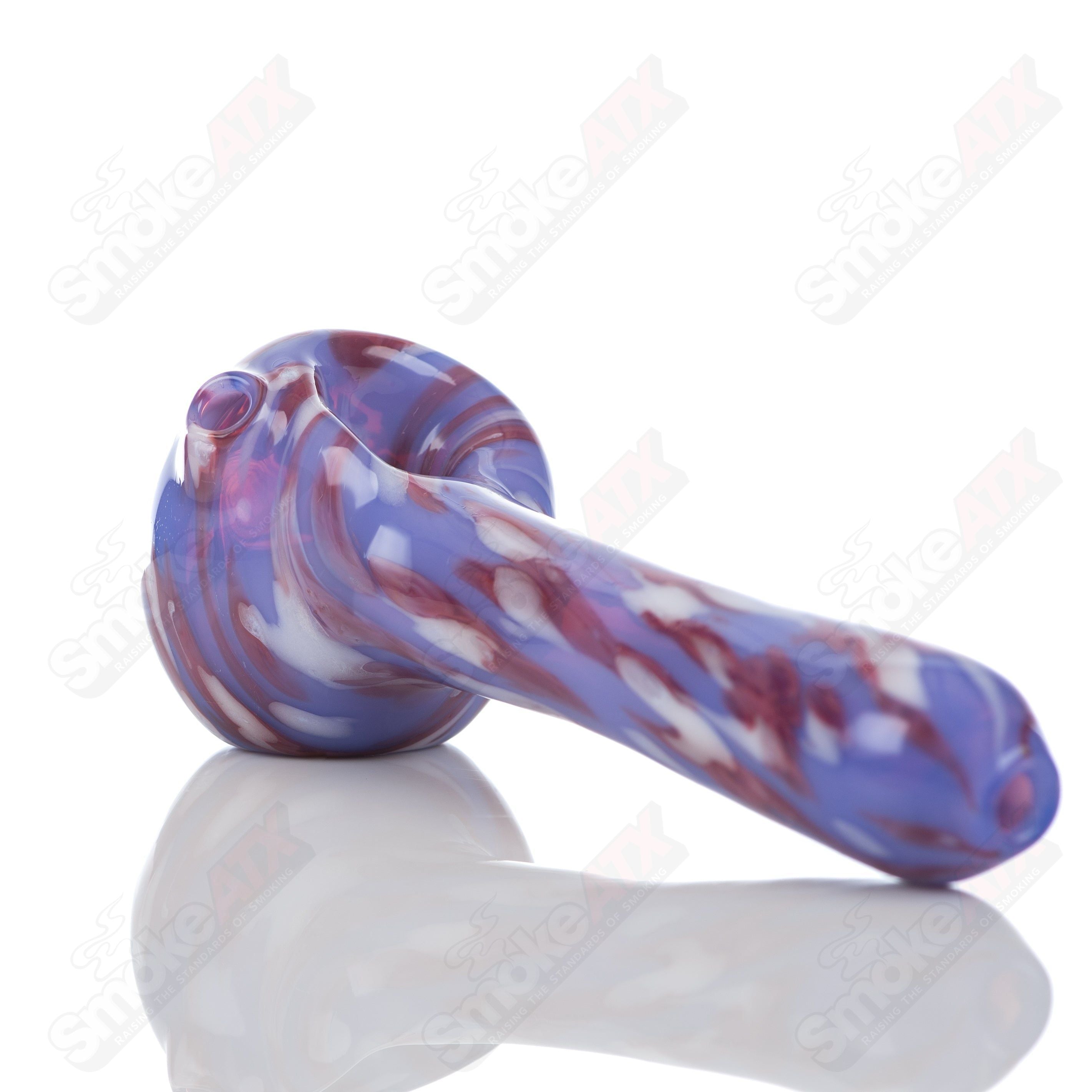 #1 Purple Splatter Spoon Pipe Adventures In Glass Blowing - Smoke ATX