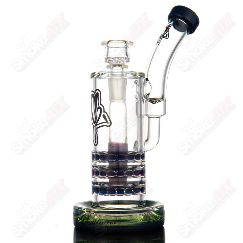 Color 50mm triple ratchet bent neck bubbler c2 - Smoke ATX