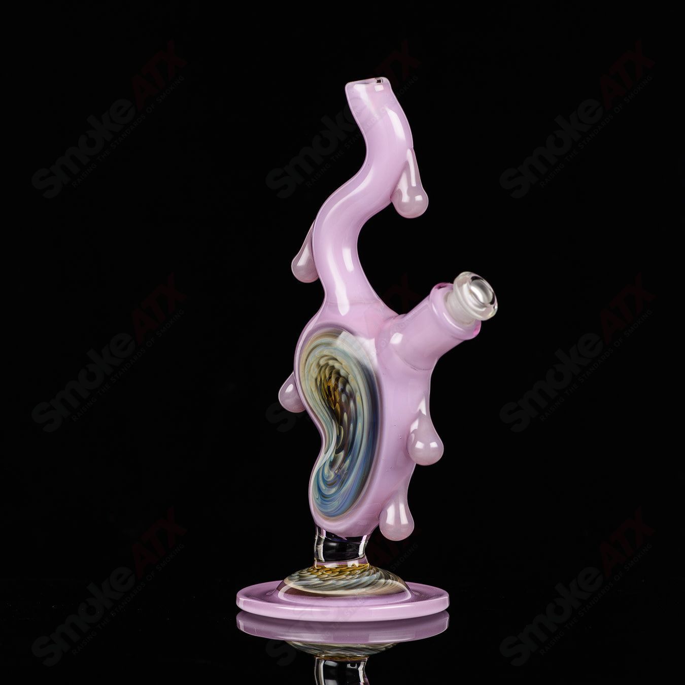 #1 Dali Melting Clock Rig w Opal Accent by Scoby Glass - Smoke ATX