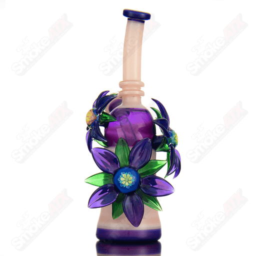 Yellow & Purple Habitat X Kimmo Glass Flower Rig - Smoke ATX