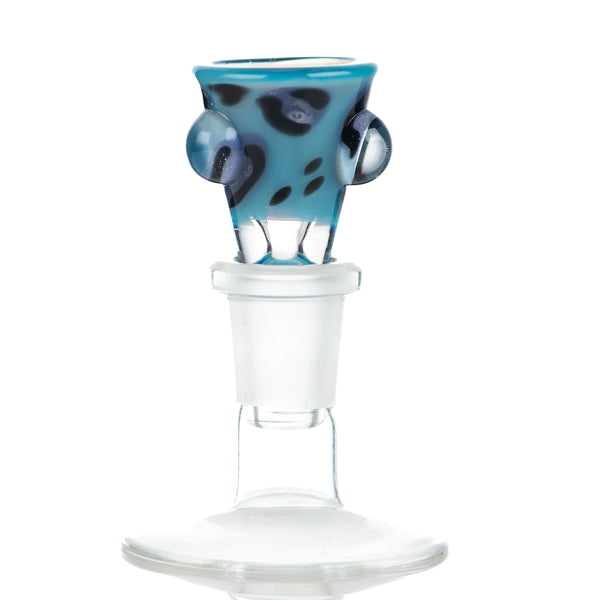 #5 14mm Leopard Print Martini Bowl w Dots Adventures In Glass Blowing - Smoke ATX