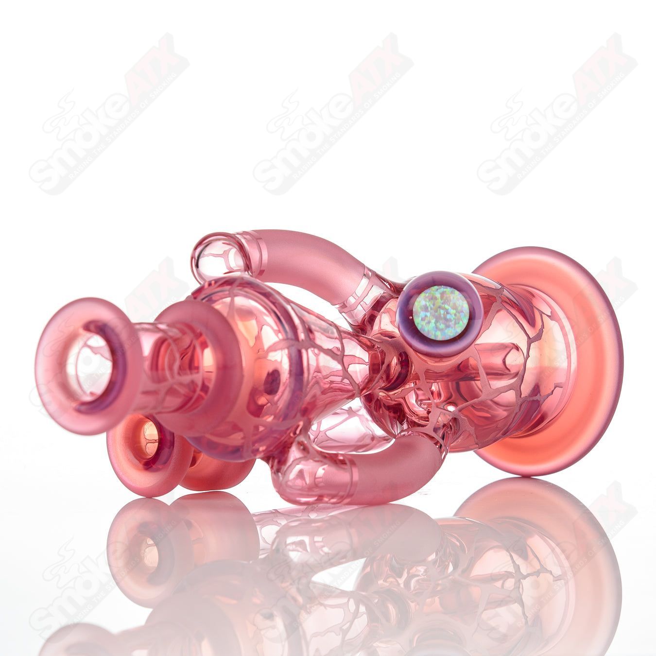 Telemagenta Single Color Double Up Rig Rooster Glass - Smoke ATX