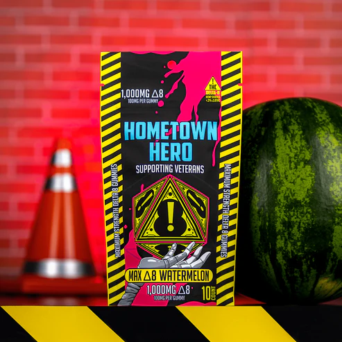 1000mg Watermelon Max D8 Gummies Hometown Hero