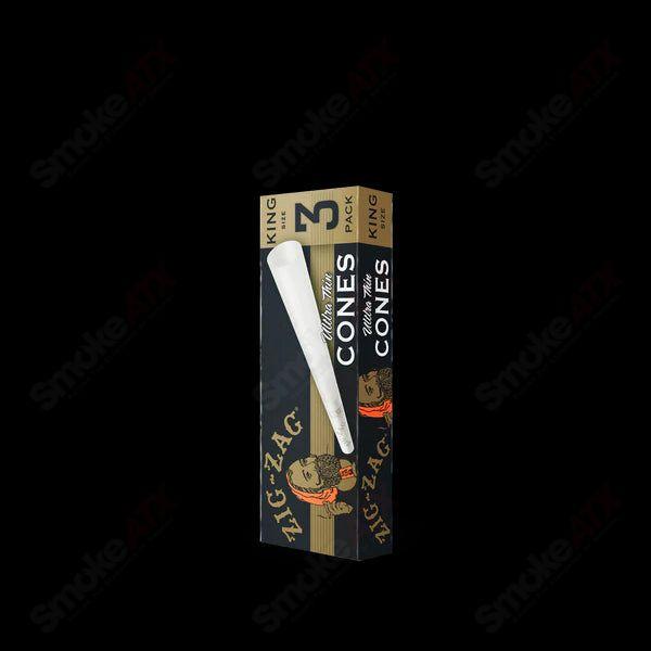 3pk Ultra Thin King Size Cones Zig Zag - Smoke ATX