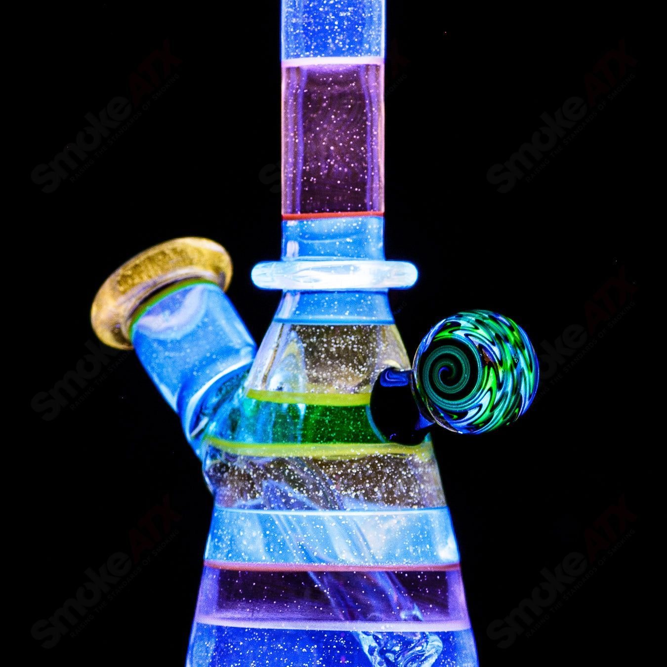 4 14mm UV Secret Double Rainbow Tube Dustorm Glass - Smoke ATX