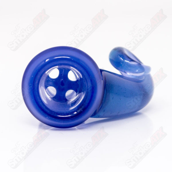 Light Cobalt Over Purple Satin UV Black T Glass 18mm Fully Worked Slide - Smoke ATX