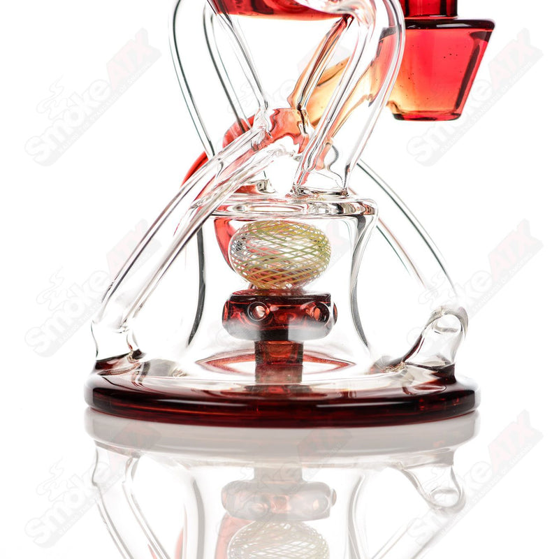 10mm V2 Double Up Experimental Blood Orange Recycler Cerio Glass - Smoke ATX