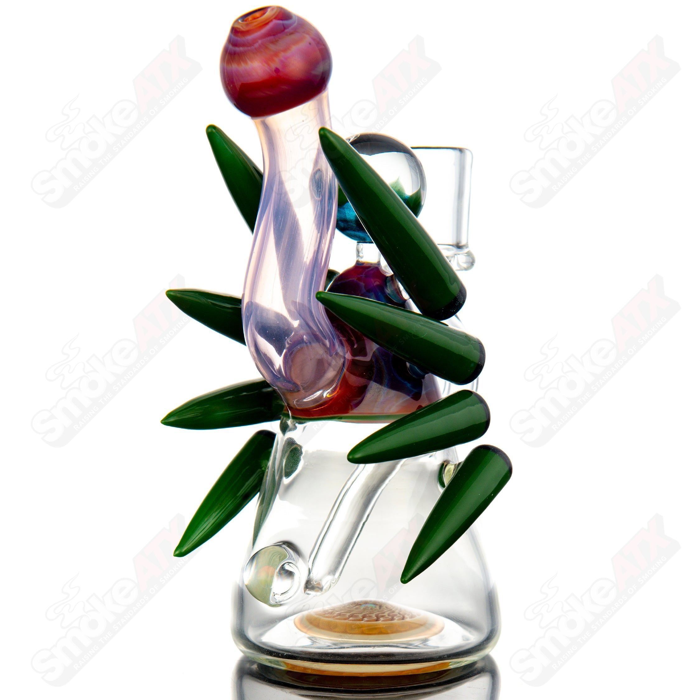 Color Accent Horned Bub Rig Yunk Glass - Smoke ATX