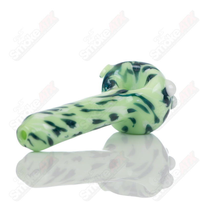 #1 Kiwi Splatter Spoon Pipe Adventures In Glass Blowing