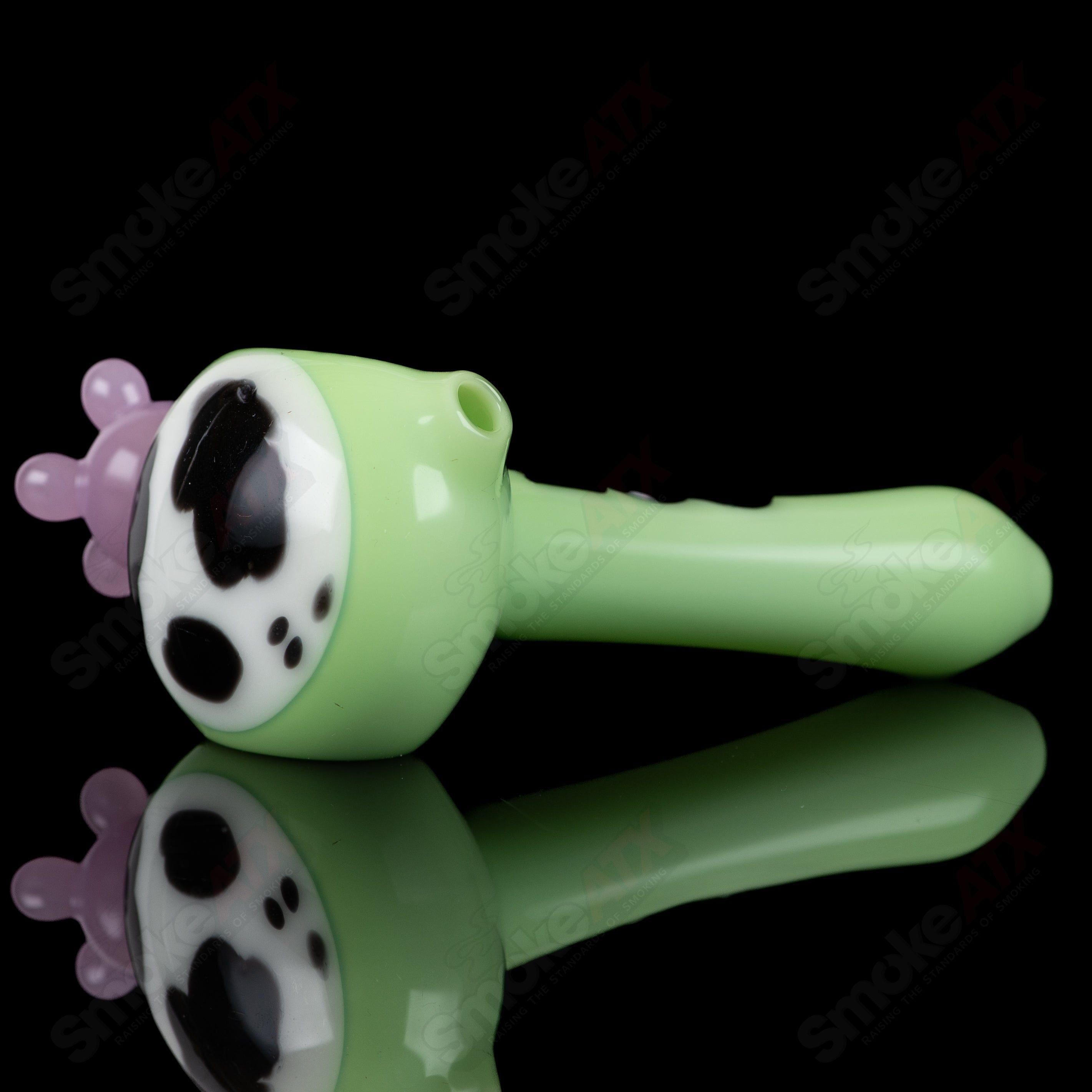 Kiwi Cow Print Spoon Pipe Adventures In Glass Blowing - Smoke ATX