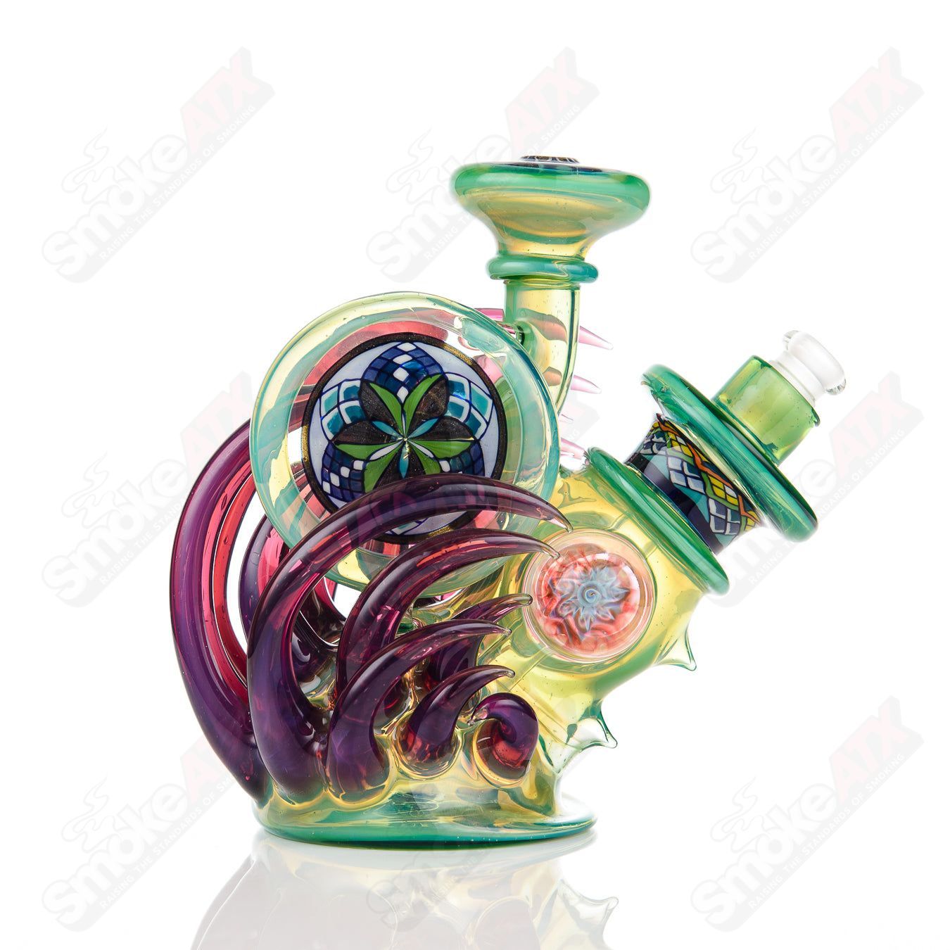 #2 Horned Out Dry Squat Lock Rig Freeek Glass - Smoke ATX