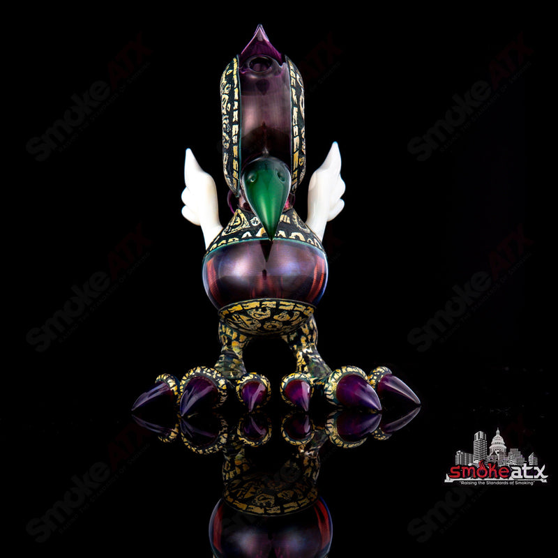 Calmbo X Trevy Metal Etched Stand Up Bird W/ Matching Slurper cap - Smoke ATX