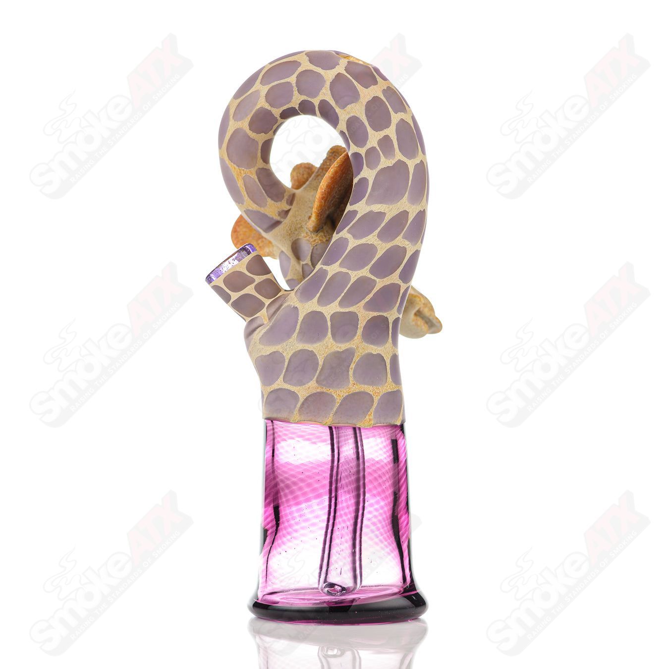 Giraffe Bent Kneck Bottle Rig Robertson Glass Purple Rain & Royal Jelly - Smoke ATX