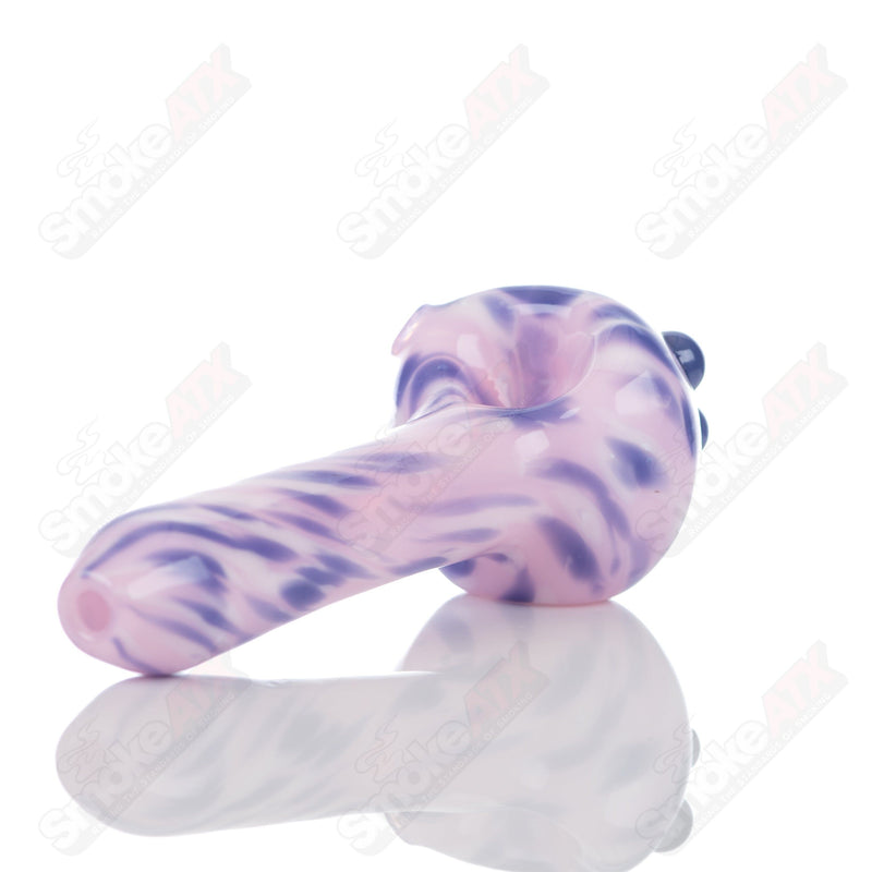 #3 Pink Splatter Spoon Pipe Adventures In Glass Blowing