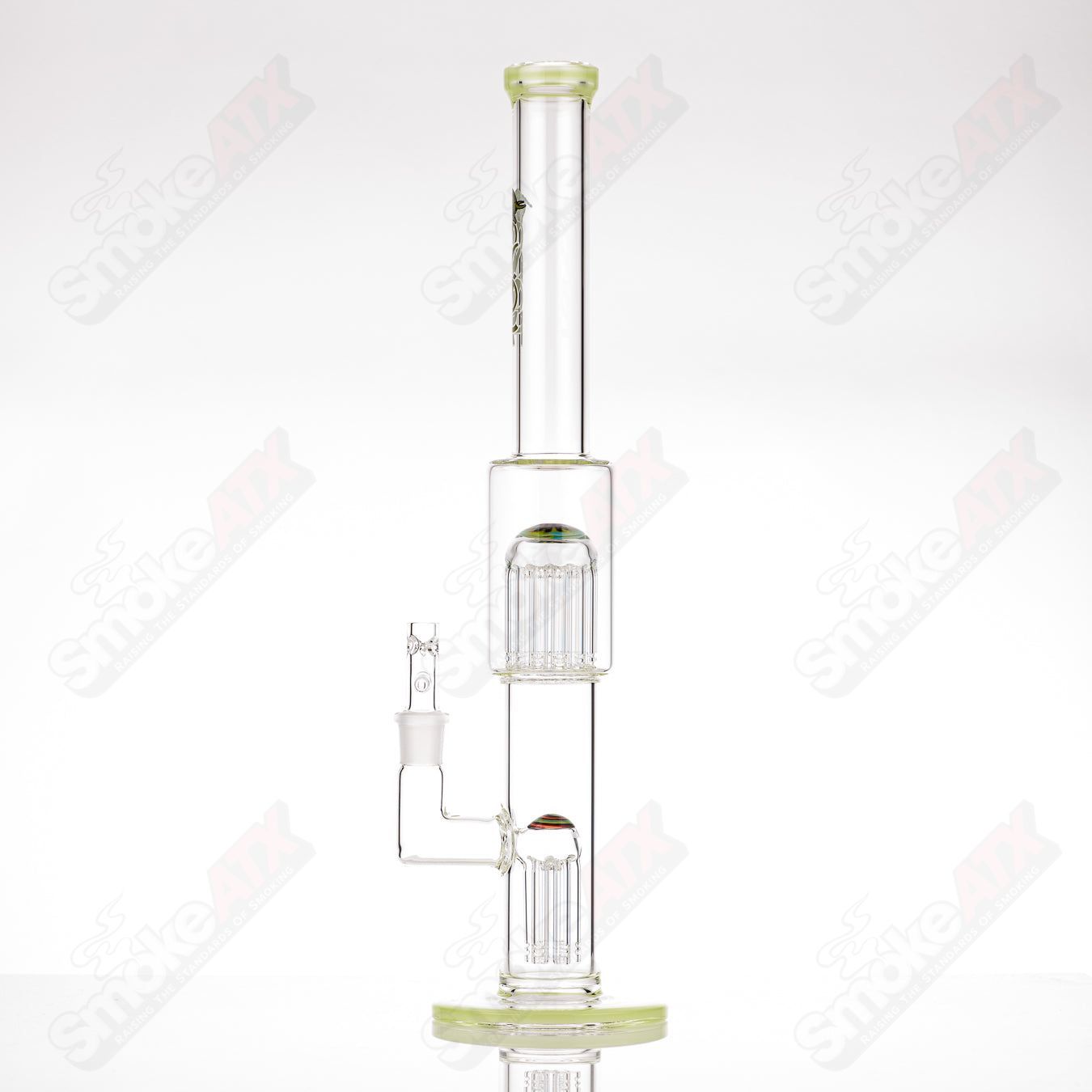 #1 18mm 7/13 Arm Perc w Worked Sections Toro Glass - Smoke ATX
