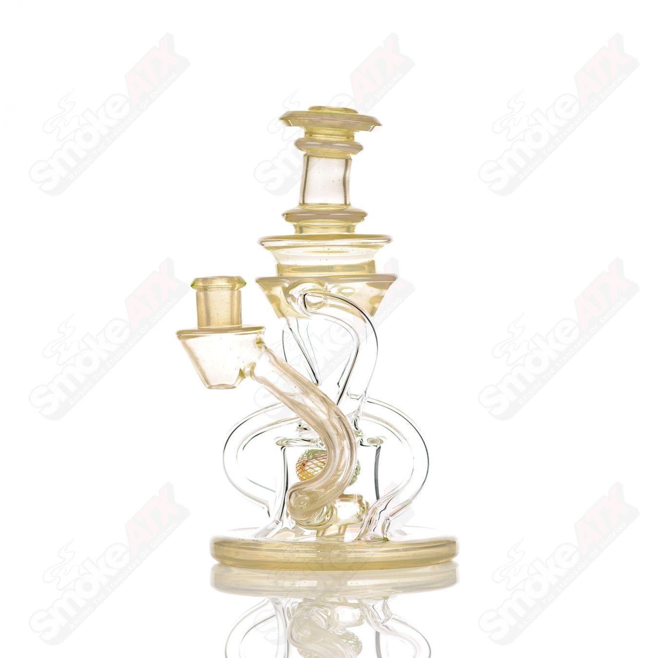 10mm V2 Double Up  Experimental Watermelon Recycler Cerio Glass - Smoke ATX