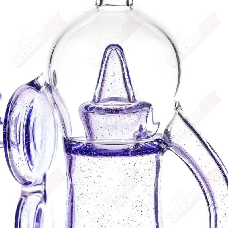 Purple Lolli Pop Bubble Dumper Recycler -  Reed Glass - Smoke ATX